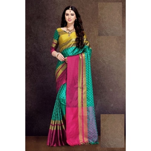 Zari Work Designer Cotton Silk Saree