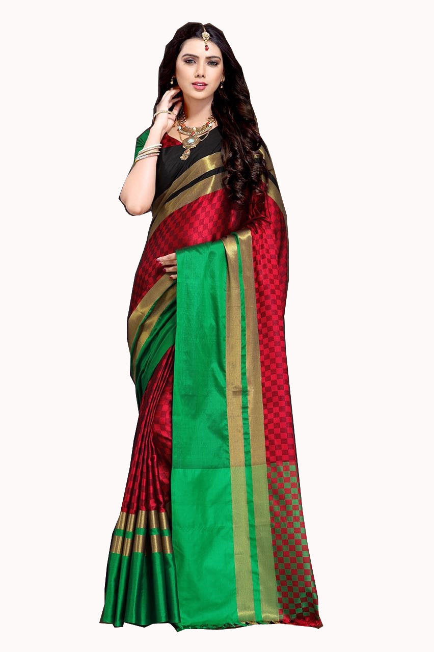 Cotton Saree - Cotton Silk Fabric, Length: 5.5 Mtr, Blouse Length: 0.8 Mtr | Multicolour Printed Pattern, Suitable For All Seasons