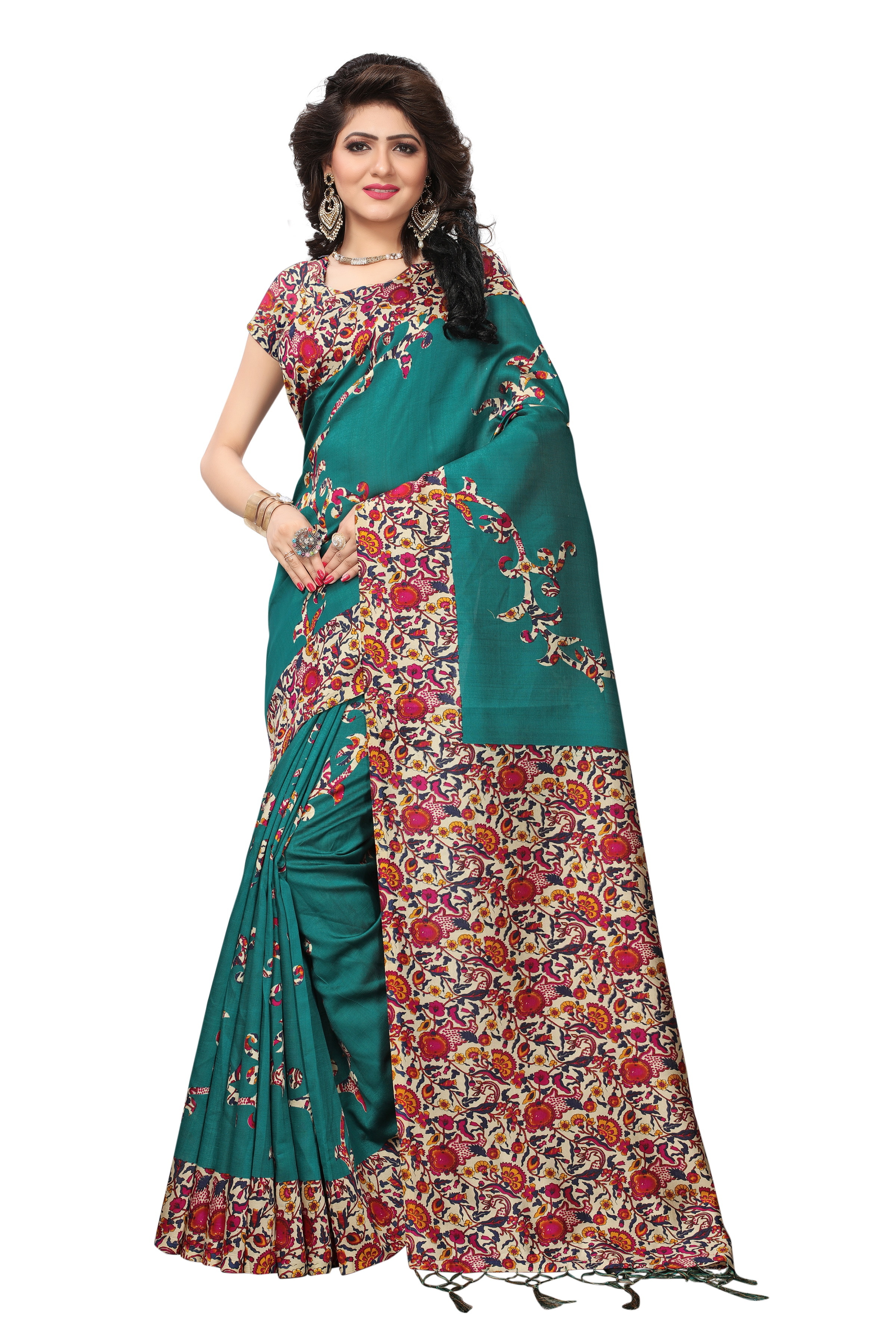 Silky Mysore Saree - 5.5 Mtr Length, 0.8 Mtr Blouse Length | Multicolour Art Silk, Printed, Suitable For All Seasons