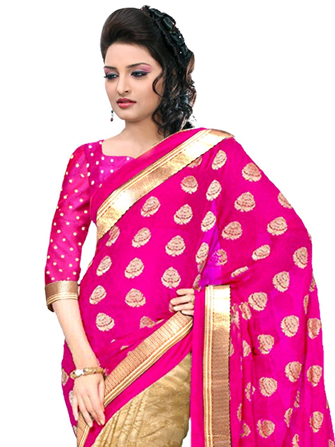 Designer Cotton Silk Saree - 5.5 Mtr Length 0.8 Mtr Blouse | Multi-colour Printed Fabric Ideal For Rainy Spring Summer & Winter Seasons