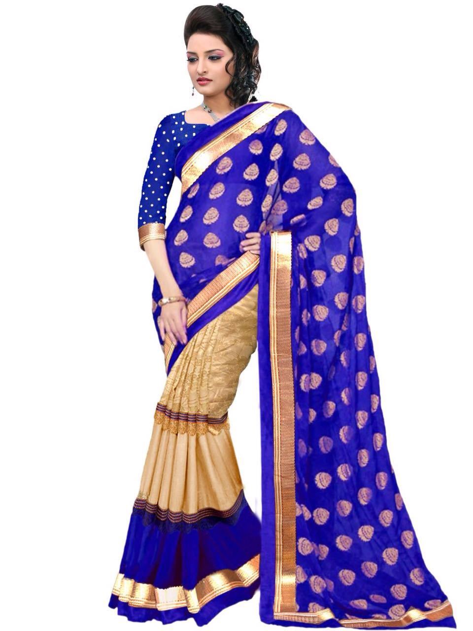 Designer Cotton Silk Saree - 5.5 Mtr Length 0.8 Mtr Blouse | Multi-colour Printed Fabric Ideal For Rainy Spring Summer & Winter Seasons