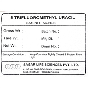 Trifluoromethyl Uracil - C5H3F3N2O2, 180.086 g/mol Molecular Weight, 98% Purity, Melting Point 230-235°C, CAS No: 672-45-7, Room Temperature Storage