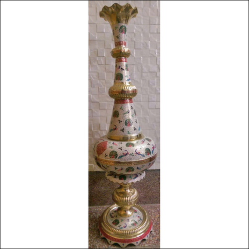 Ceramic Flower Vase - 18x8 inches , Gold Polished Brass Finish, Traditional Elegance for Home Décor