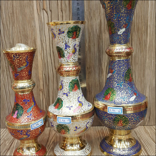 Metal Flower Vase - Lightweight, Polished Gold Finish | Ornate Design, Easy to Clean