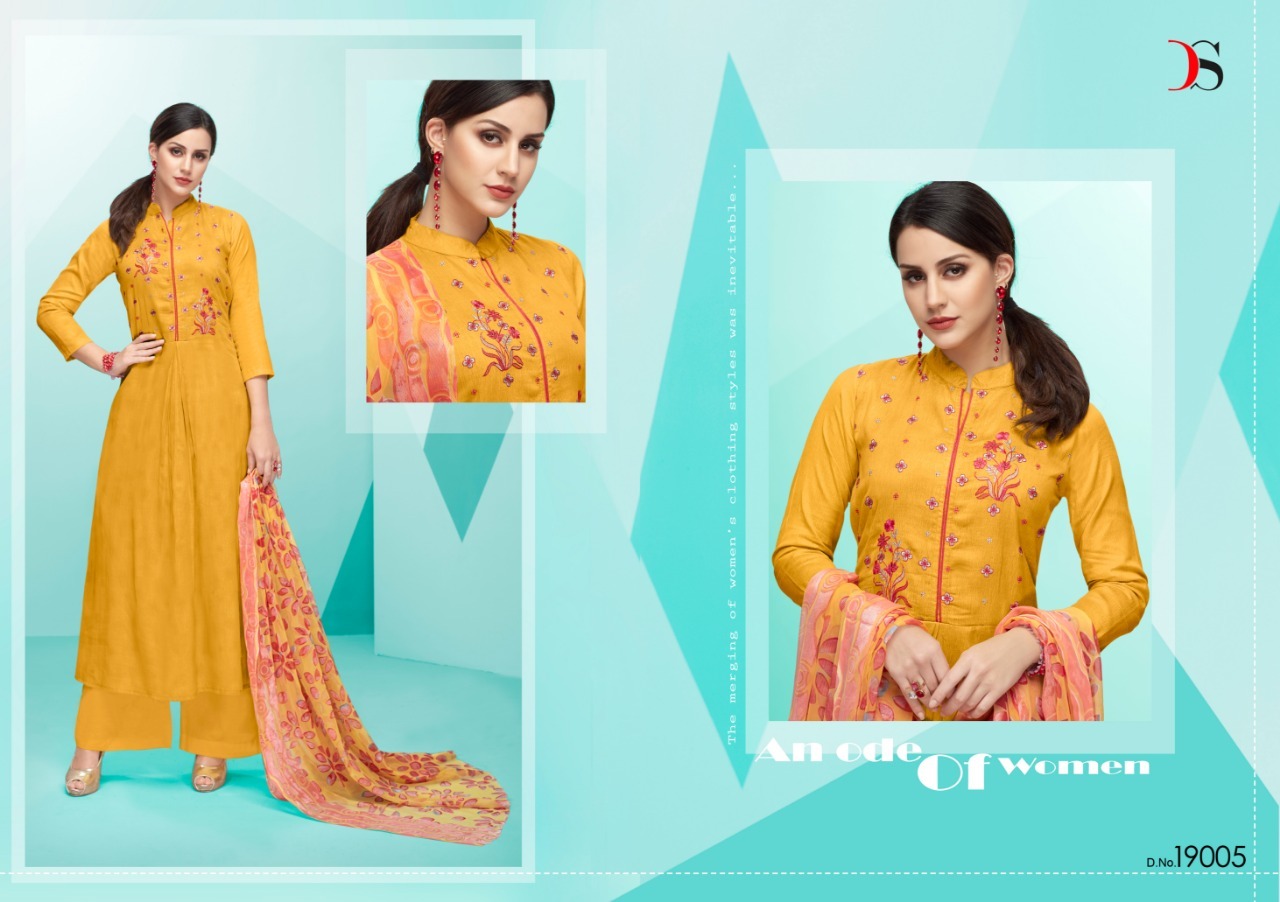 Blue Deepsy Straight Cut Salwar Suits