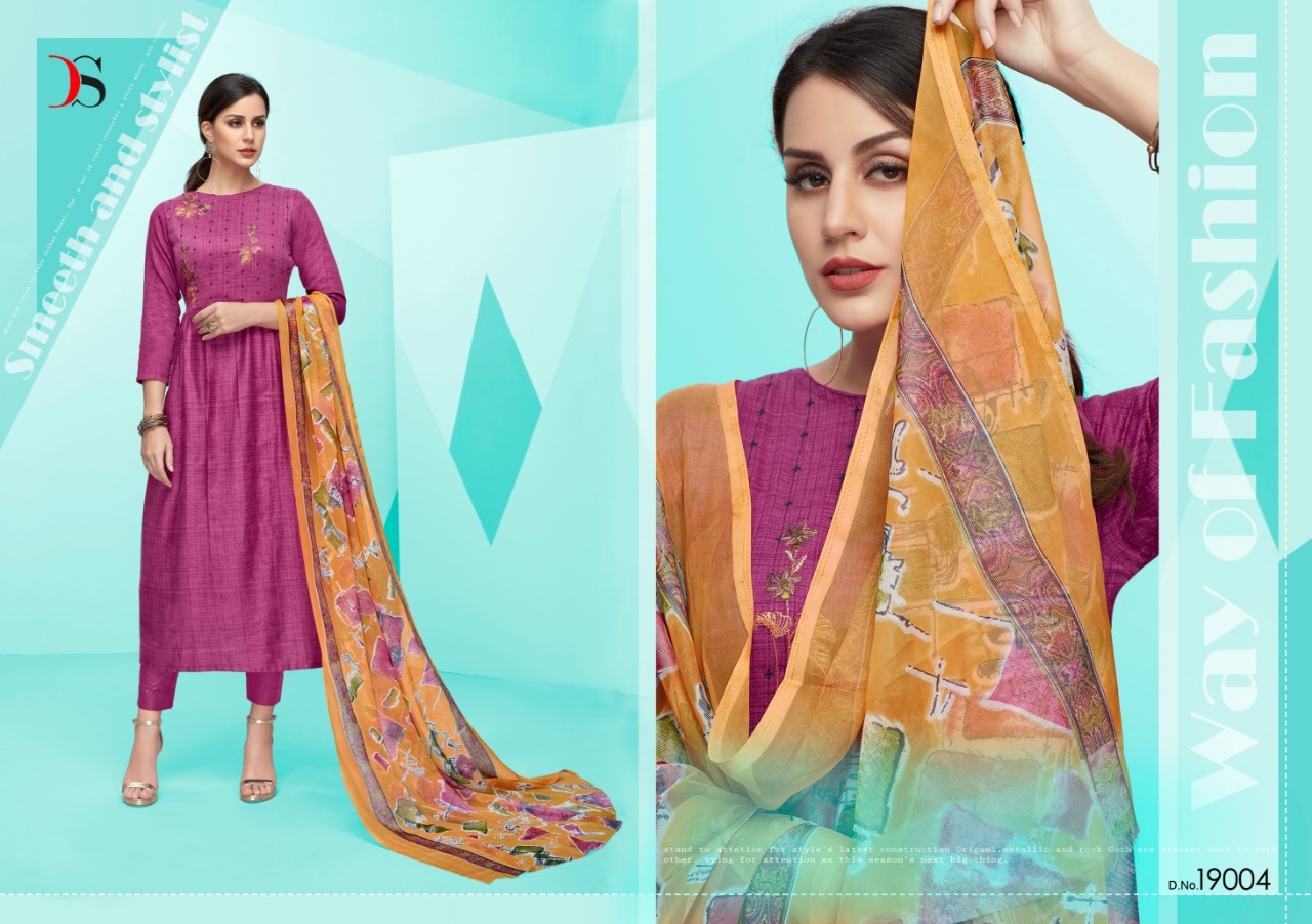 Blue Deepsy Straight Cut Salwar Suits