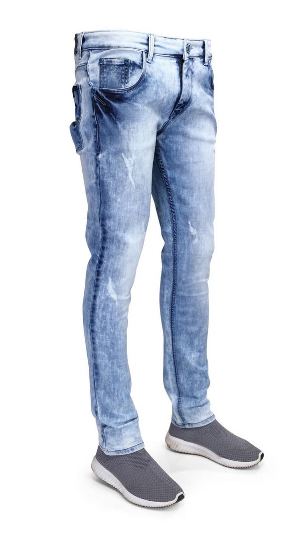 Blue Black Grey White Men's Jeans