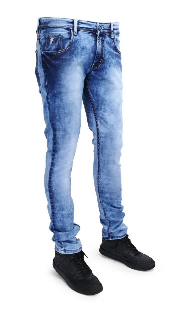 Blue Black Grey White Men's Jeans