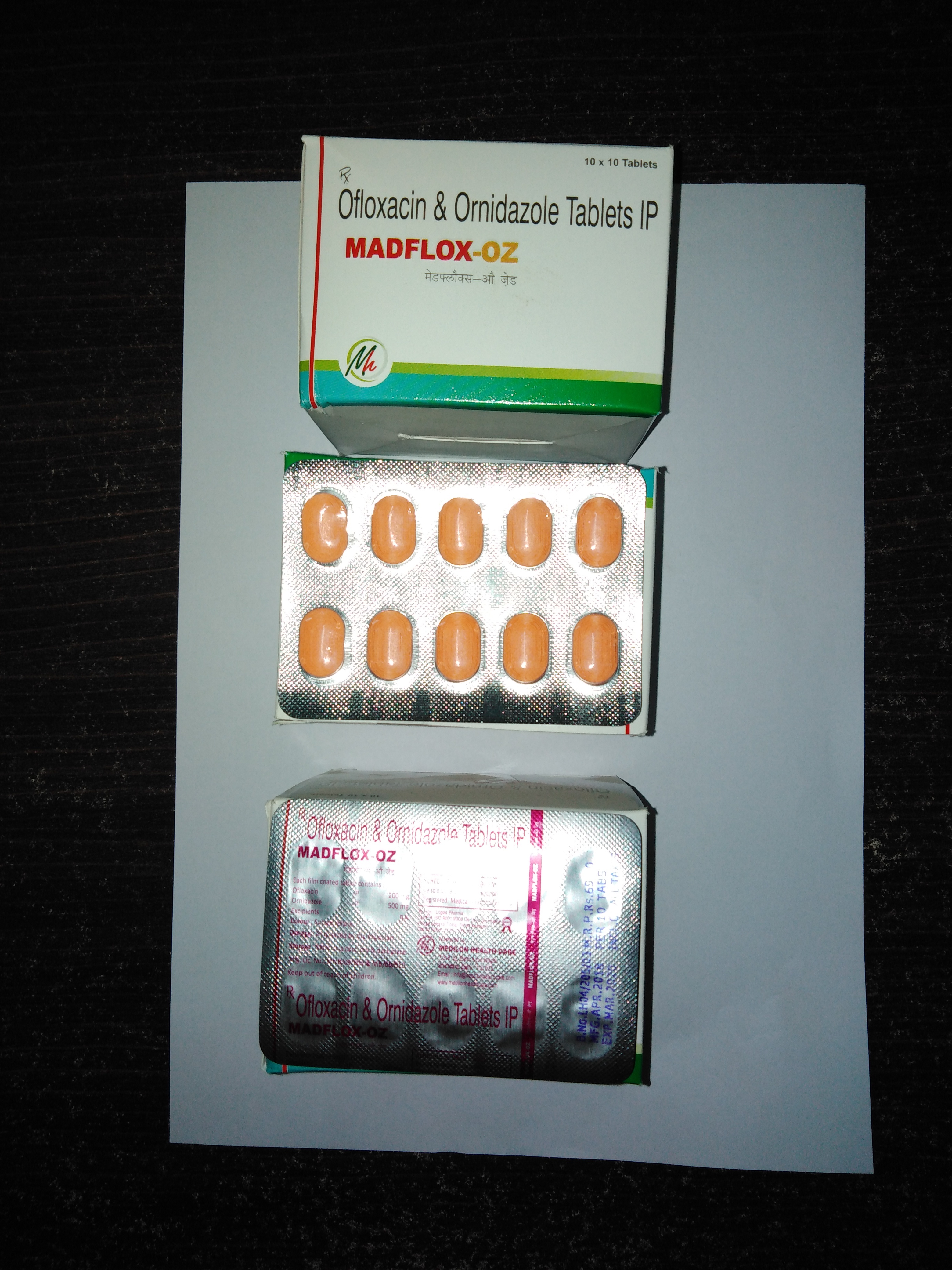 Ofloxacin Ornidazole Tablets - 200 Mg Ofloxacin, 500 Mg Ornidazole | Antibiotic For Various Bacterial Infections, Suitable For All, Store In Cool & Dry Place