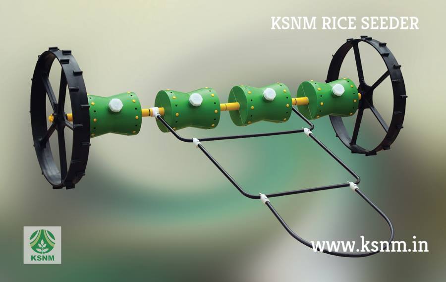 Direct Paddy Seeder / 25 X 25 Cm / 8 Rows - Color: Green