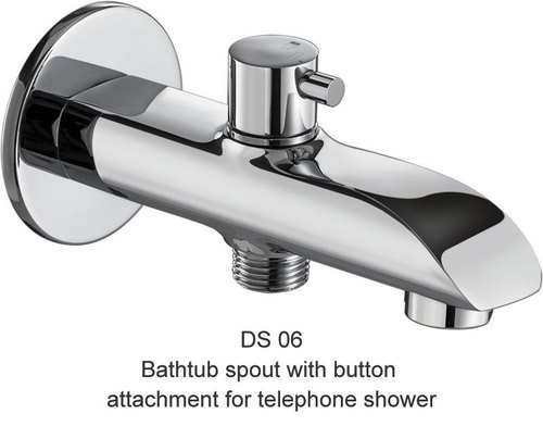 टेलीफोन शावर के लिए बाथटब स्पाउट बटन के साथ