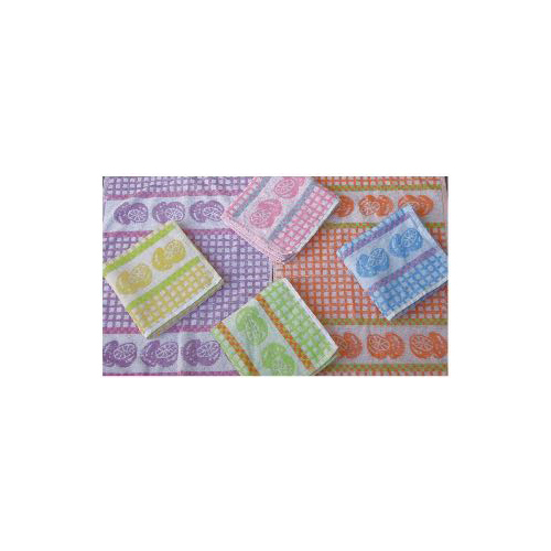 Multi Color Kitchen Towel - 100% Cotton, Square Shape, Multicolor Design | High Absorbent, Easy Washing, Durable & Skin Friendly