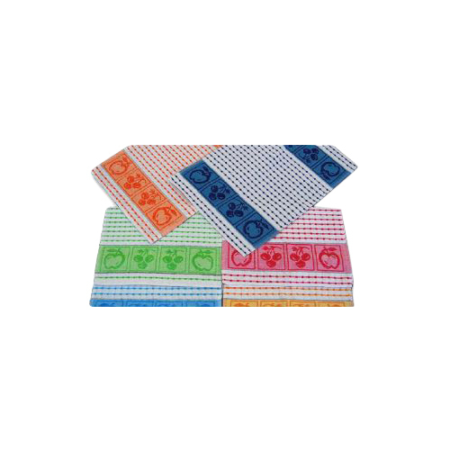Multi Color Kitchen Towel - 100% Cotton, Square Shape, Multicolor Design | High Absorbent, Easy Washing, Durable & Skin Friendly