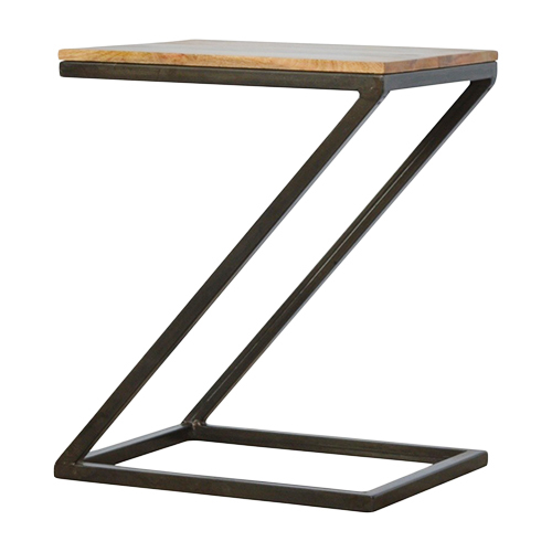 Z-Shape Restaurant Table - Metal, Black Color | High Strength, Sturdy Design, Unique Modern Aesthetic