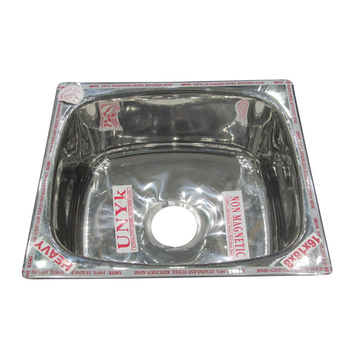 SS Kitchen Sink - Stainless Steel, 16x18x8 Inches, Square Shape | Durable, Polished Finish, Wall Mounted Design