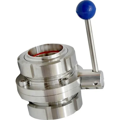 सिल्वर क्रोम बटरफ्लाई वाल्व यूनियन एंड