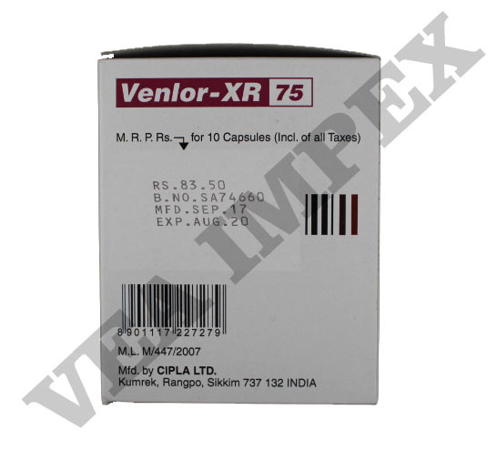 Venlor Xr 75 Capsules Prolonged Release - Drug Type: Fine Chemical
