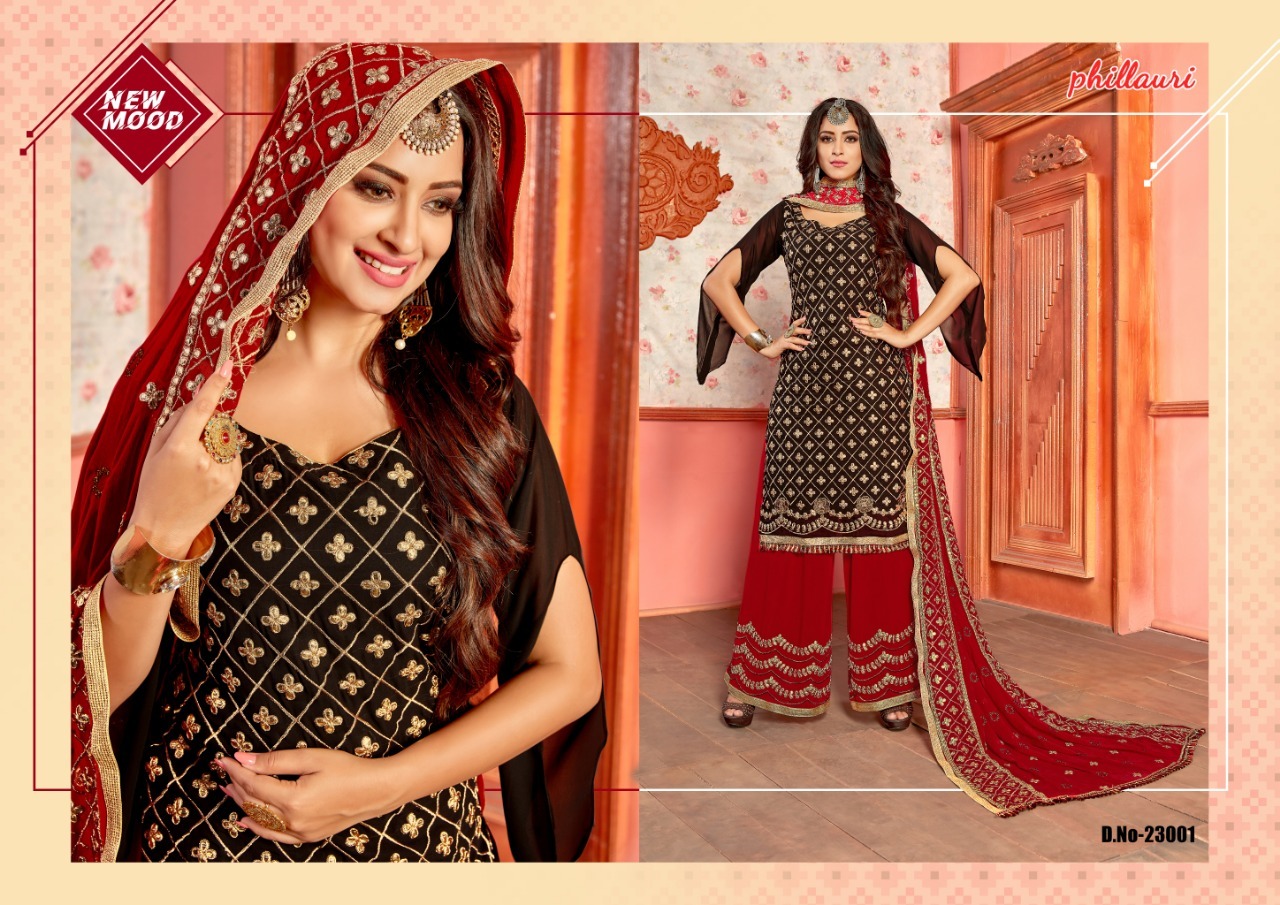 Black And Pink Designer Plazzo Salwar Suits