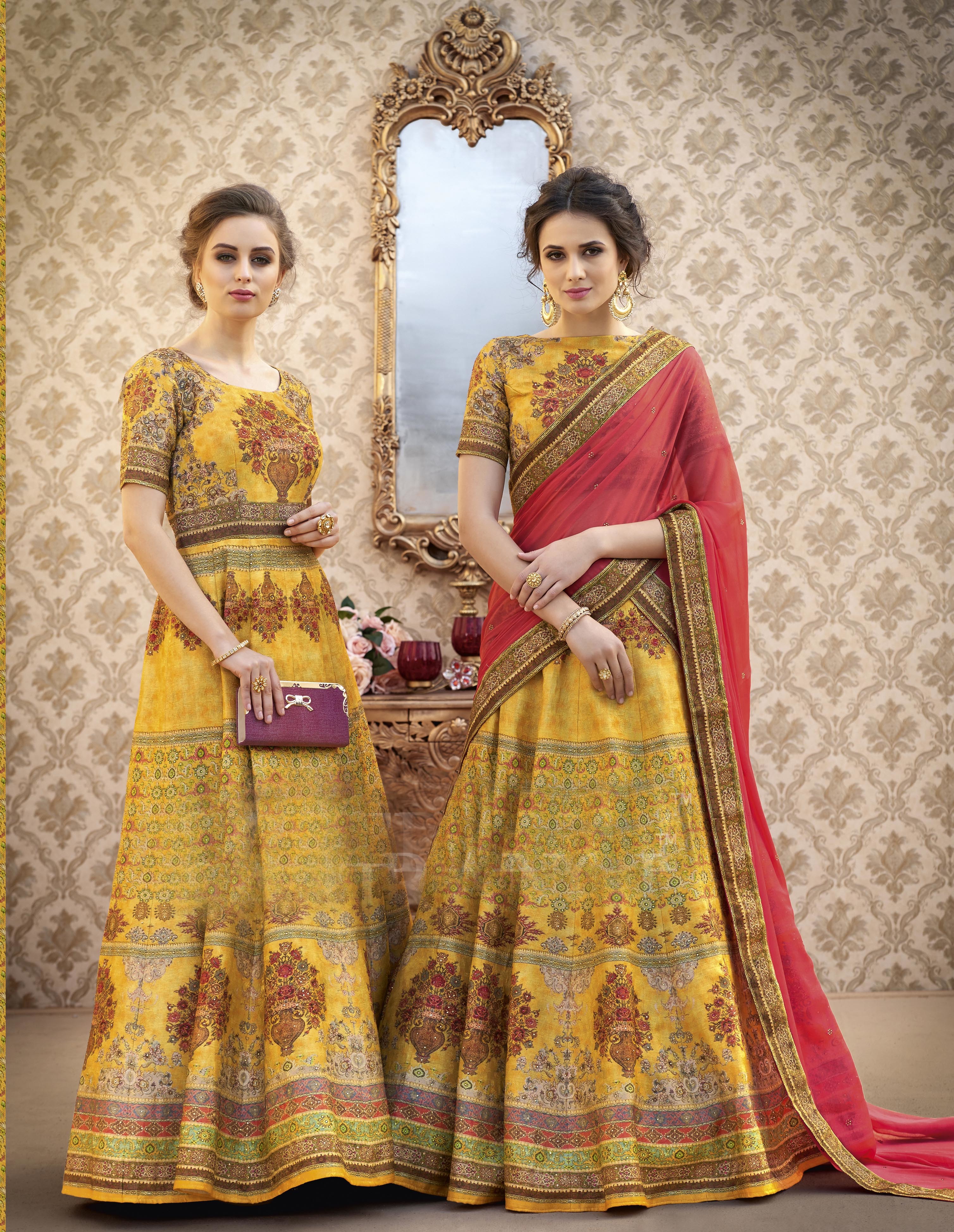 Designer Digital Gown & Lehenga - Color: As Per Image
