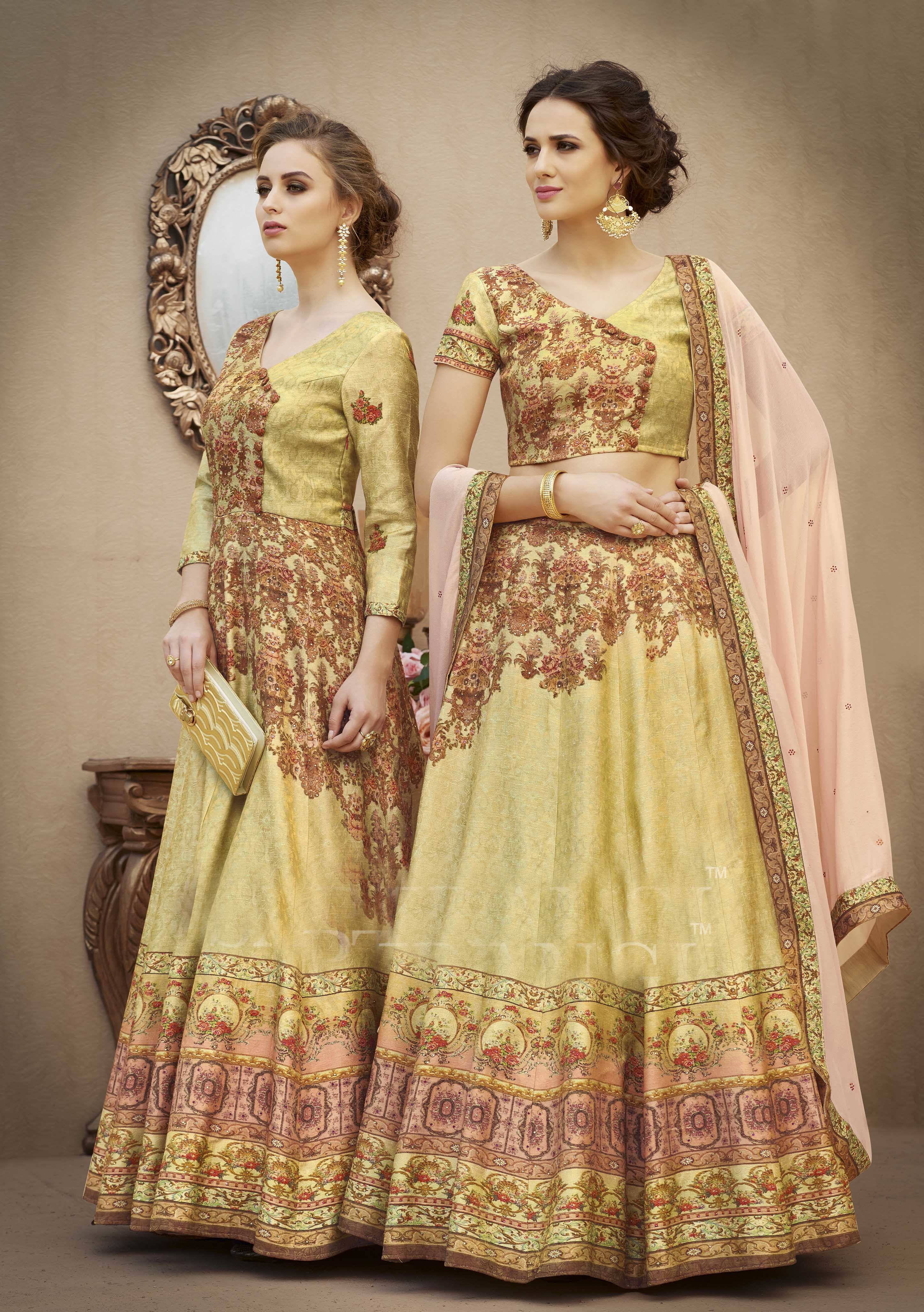Designer Digital Gown & Lehenga - Color: As Per Image