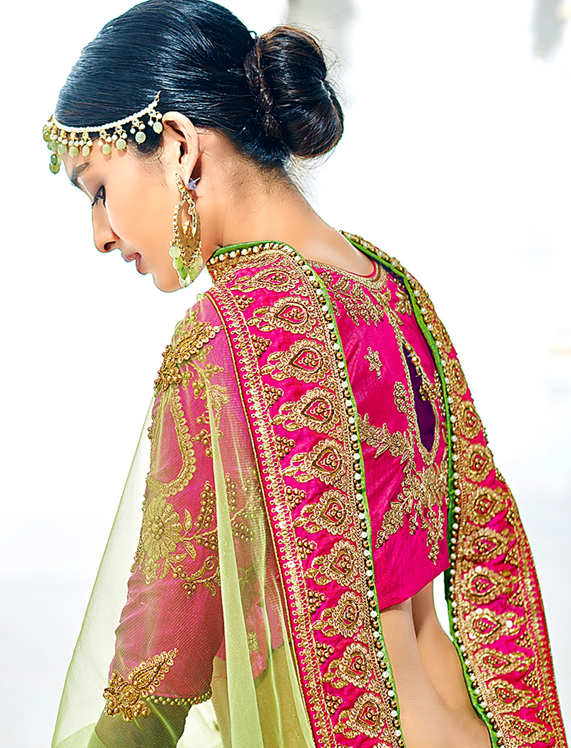 Elegant Bridal Lehenga - Velvet/banarasi Semi-stitched Lehenga, Net Dupatta, Hand Embroidery With Tussles, Customized Size & Style