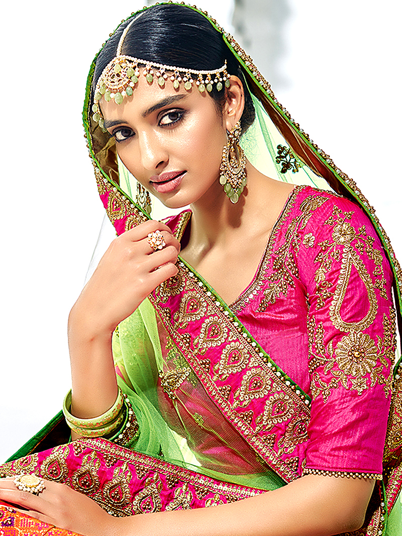 Elegant Bridal Lehenga - Velvet/banarasi Semi-stitched Lehenga, Net Dupatta, Hand Embroidery With Tussles, Customized Size & Style