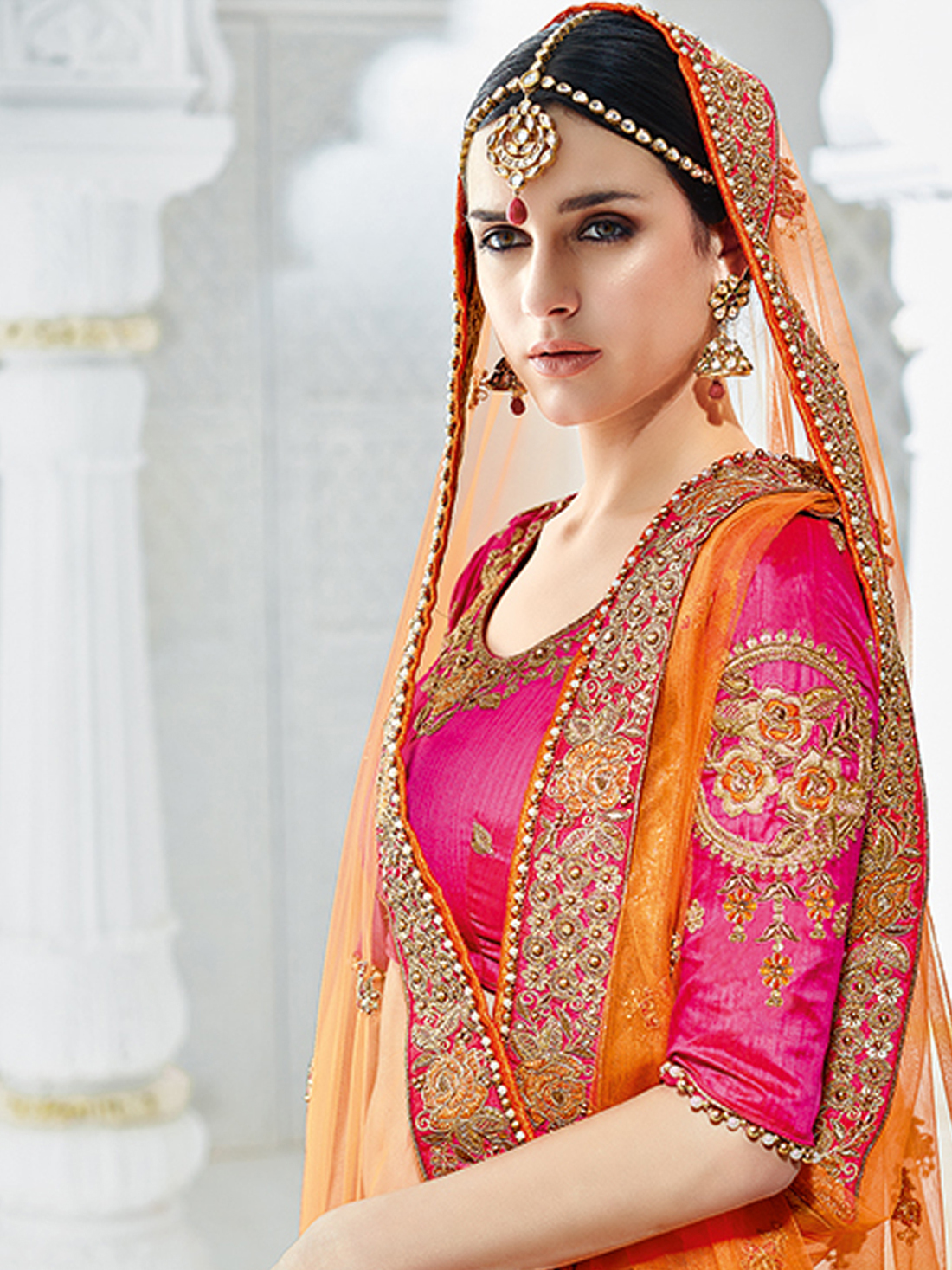 Elegant Bridal Lehenga - Velvet/banarasi Semi-stitched Lehenga, Net Dupatta, Hand Embroidery With Tussles, Customized Size & Style