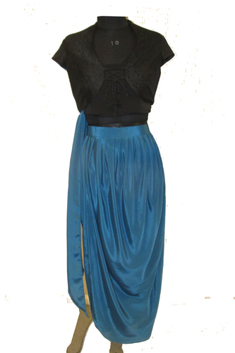 Blue Crepe Saree