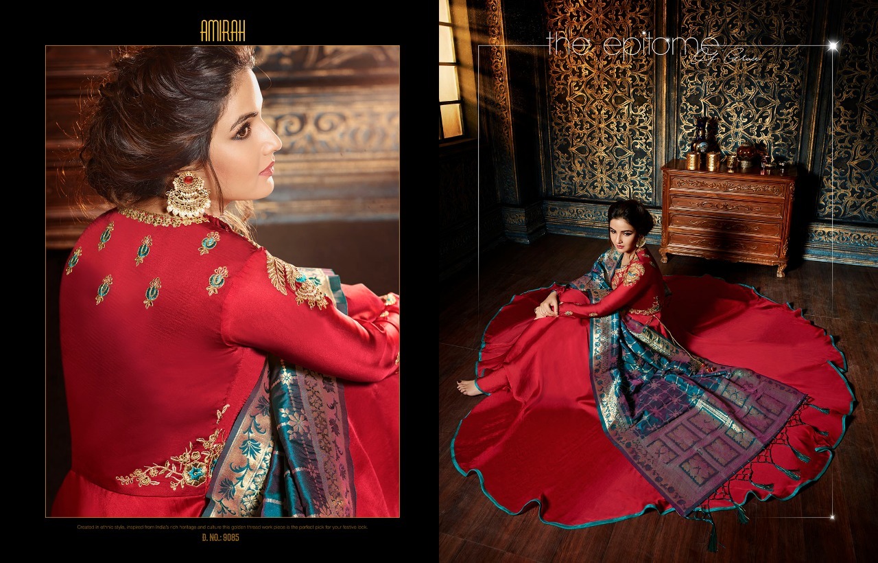 Red Designer Heavy Anarkali Salwar Suits