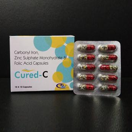 कार्बोनिल आयरन जिंक सल्फेट मोनोहाइड्रेट और फोलिक एसिड कैप्सूल