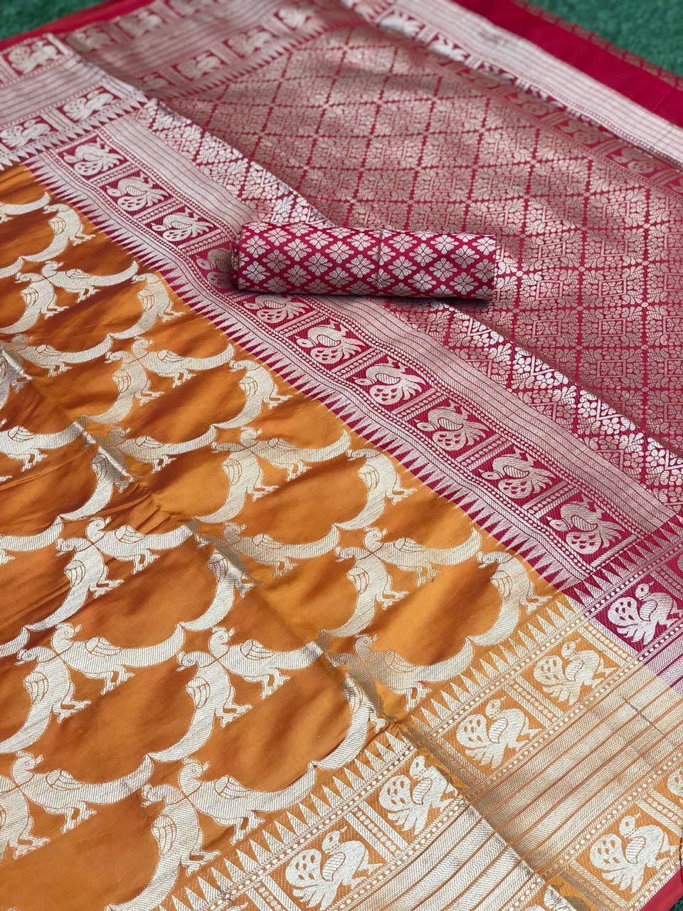 Soft Banarasi Silk Saree - Luxurious Multicolor Fabric With Intricate Weaving Work, Perfectly Blending Elegance And Tradition