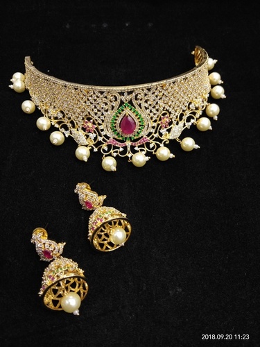 Red&White Antique Choker Necklace Set