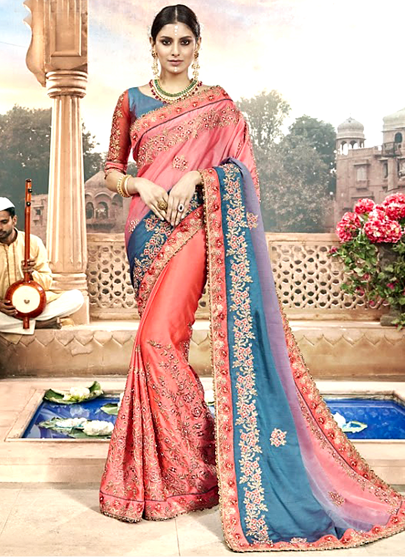 Chanderi Silk Saree - Embroidered Design, Customized Stitching | Traditional Indian Ethnic Wear For Women