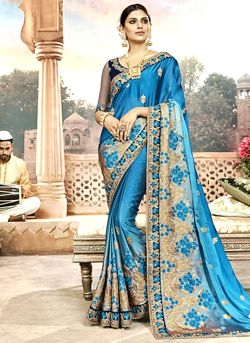 Chanderi Silk Saree - Embroidered Design, Customized Stitching | Traditional Indian Ethnic Wear For Women