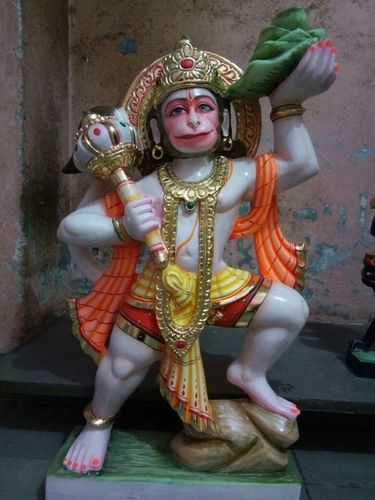 Marble Hanuman Statue - 9-15 Inches, Intricate Carving & Eye-Catchy Appeal | Durable, Easy to Clean, Eco-Friendly