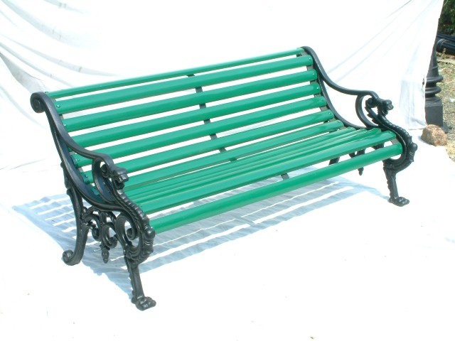 Veronica Cast Iron Garden Bench - Iron, 150 Cm Width, Black & Green | Durable, Easy To Clean, Eco-friendly, Fireproof Standard, 5-year Warranty, Folded Design