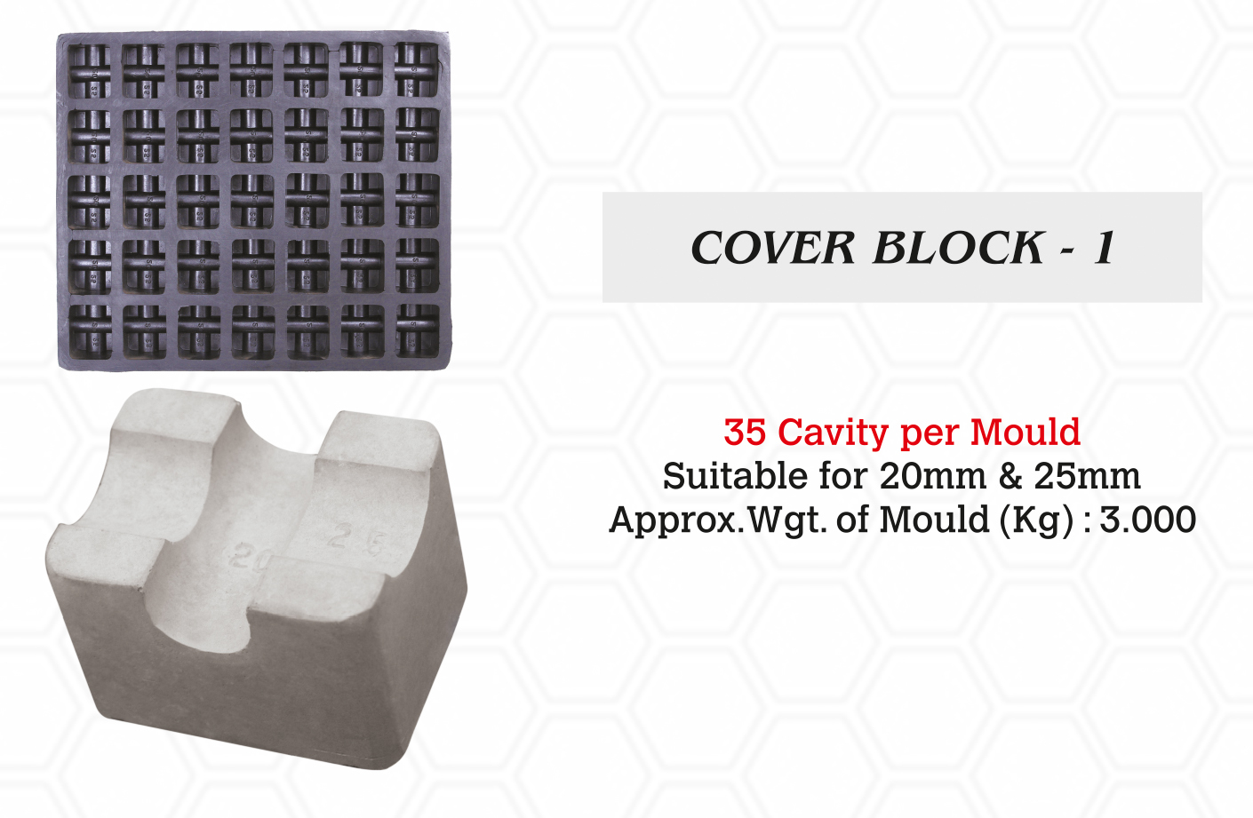 Cover Block Rubber Mould - Natural Rubber Base, Synthetic Rubber Cavity 35 | Superior Quality, Flexible, Durable, Customized Imprint