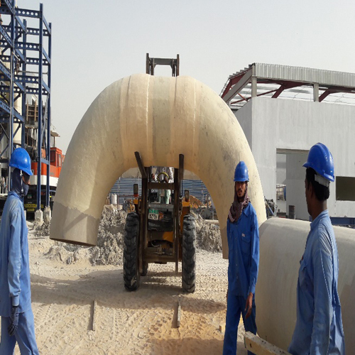 FRP Duct - 1.2m Diameter, 6m Length , Fiberglass Reinforced Plastic, White Color, 10mm Wall Thickness, 100°C Temperature Rating, 10 Bar Pressure Rating