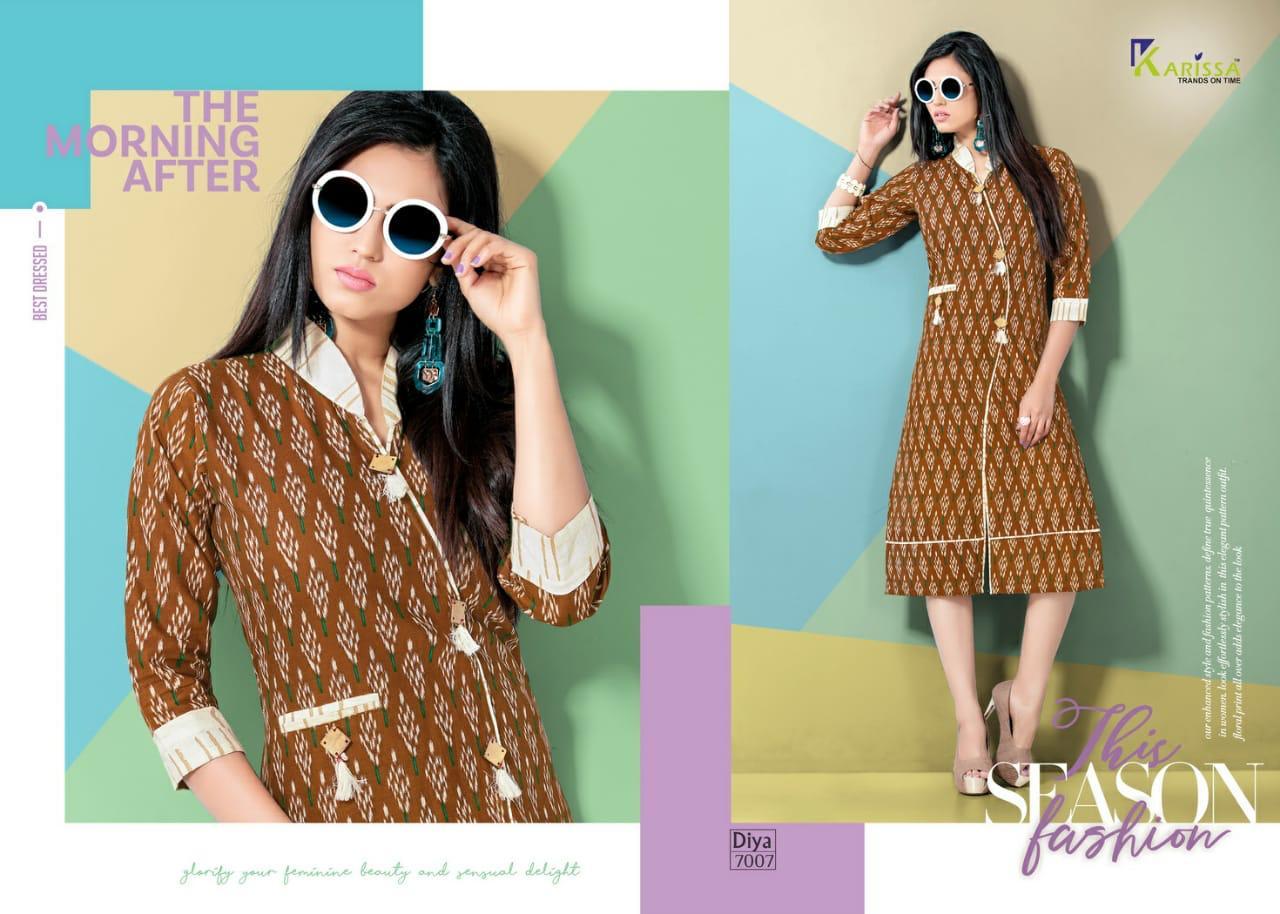 Rainy Havy Flax Ekkat Print Kurtis