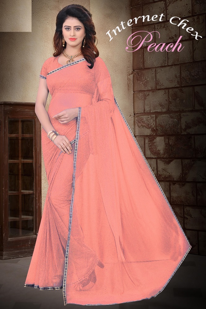 Fancy Polyster Saree With Lace - Cotton Silk, 5.5 Mtr Length, 0.8 Mtr Blouse, Colors: Blue, Pink, Black, Purple, Red, Green | Printed Pattern, Suitable For Rainy, Spring, Summer, Winter