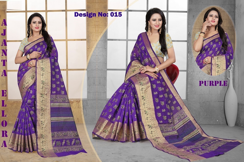 Fancy Silk Saree - 5.5 Mtr Length, 0.8 Mtr Blouse | Art Silk, Printed Pattern, Available In Black, Green, Orange, Blue, Pink, Yellow, Purple, Red
