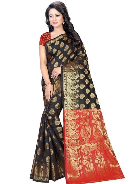 Blue Printed Saree Silk