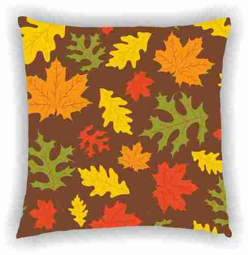 डिजिटल प्रिंटेड ब्राउन फ्लोरल मल्टी लीव्स डिज़ाइन कुशन कवर