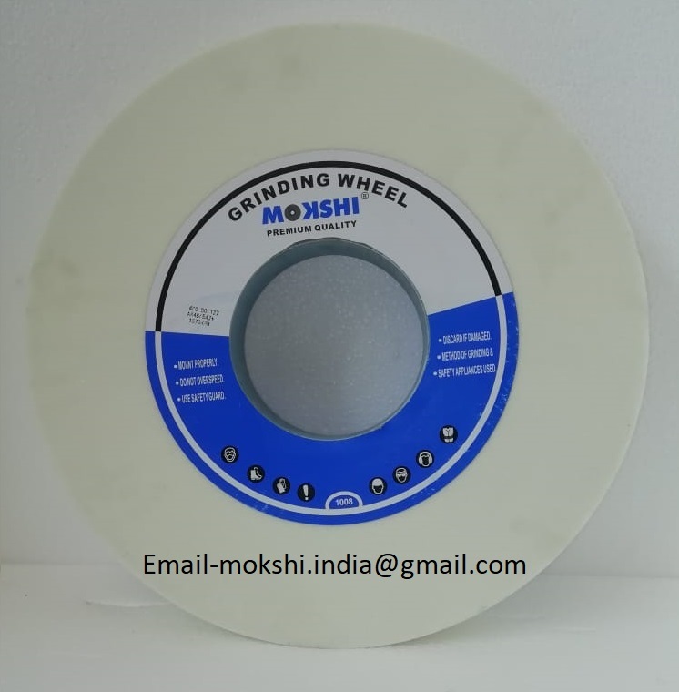 Cylindrical Grinding Wheels - Aluminium Oxide, 350x100x127mm , White Color, Ideal For Industrial Applications
