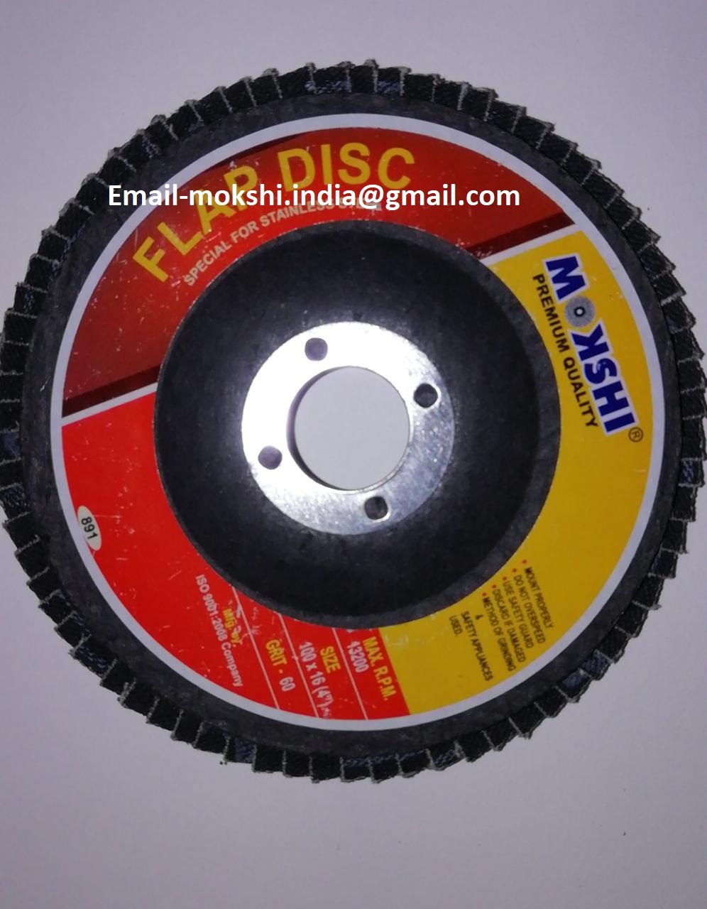 Fiber Flap Disc - Grits 60, 80, 120, Sizes 4" & 5" | Round Shape, Black Color, Industrial Usage, 5 Inch Diameter