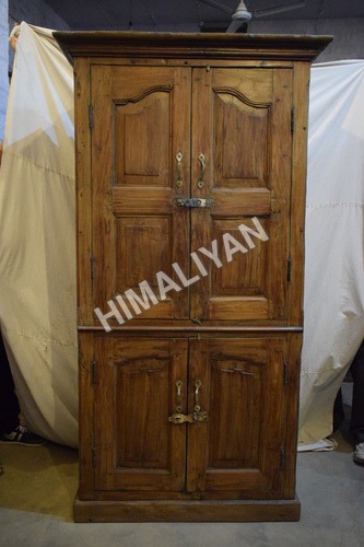 Library Wood Almira - Teak Wood, 102cm Height x 187cm Width | Foldable Indoor Furniture for Living Room, Indian Style