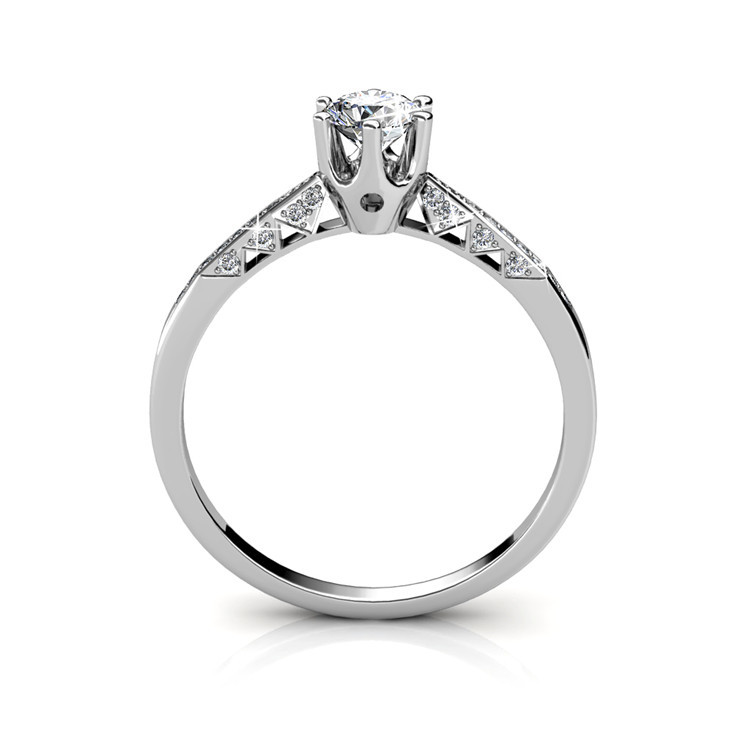 Crystals From Swarovski 18k White Gold Plated Silver Engagement Gender: Women