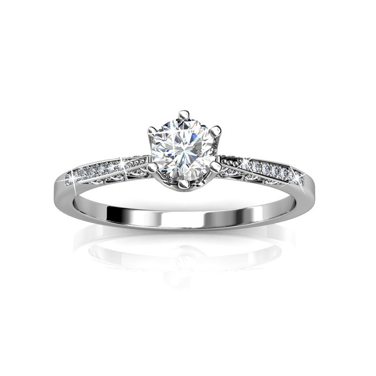 Crystals From Swarovski 18k White Gold Plated Silver Engagement Gender: Women