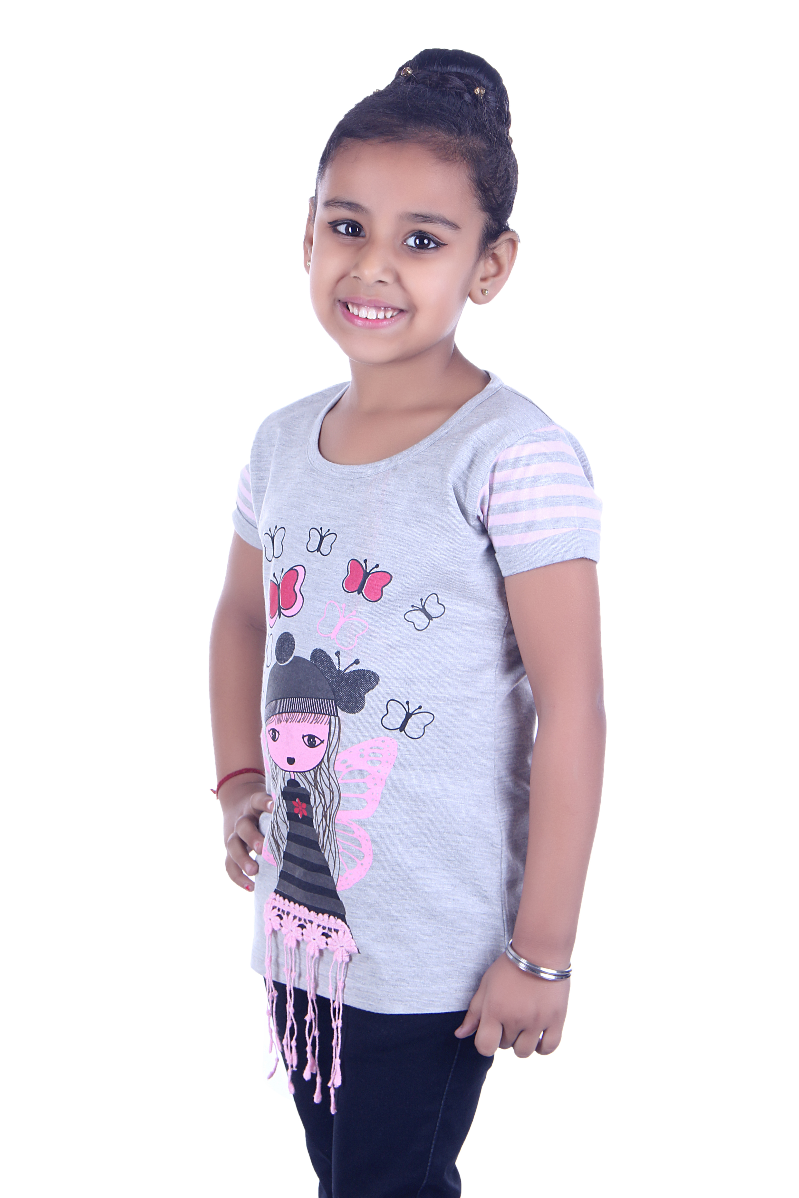 White Girls Printed Top