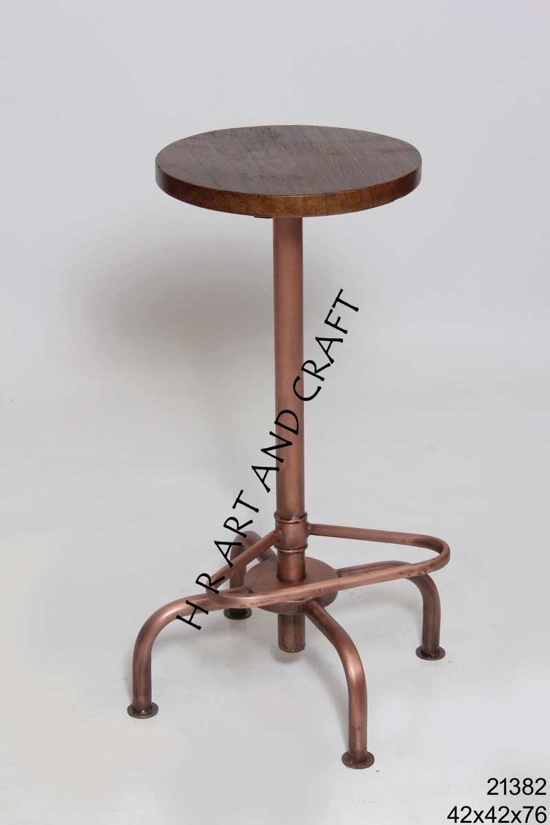 Powder Coating And Natural Color On Top Traditional Bar Stool